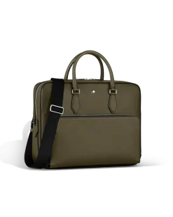 Mittelgroße Schreibmappe mit Tasche aus Sartorial Leder - Khaki - Leder - MB221546 - Dokumententaschen