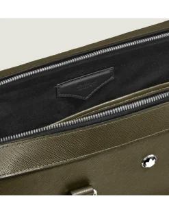 Mittelgroße Schreibmappe mit Tasche aus Sartorial Leder - Khaki - Leder - MB221546 - Dokumententaschen