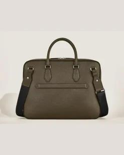 Mittelgroße Schreibmappe mit Tasche aus Sartorial Leder - Khaki - Leder - MB221546 - Dokumententaschen