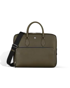 Mittelgroße Schreibmappe mit Tasche aus Sartorial Leder - Khaki - Leder - MB221546 - Dokumententaschen