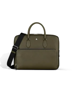 Mittelgroße Schreibmappe mit Tasche aus Sartorial Leder - Khaki - Leder - MB221546 - Dokumententaschen