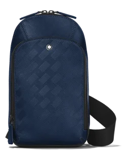 Mittelgroße Umhängetasche aus Extreme Leder - Tintenblau - Leder - MB198051 - Sling Bags