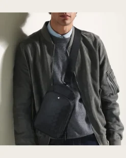 Mittelgroße Umhängetasche aus Extreme Leder - Schwarz - Leder - MB129971 - Sling Bags