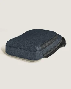 Mittelgroße Umhängetasche aus Sartorial Leder - Tweed-Blau - Leder - MB220356 - Sling Bags