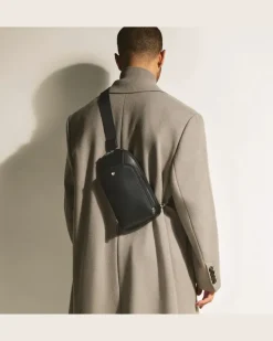 Mittelgroße Umhängetasche aus Sartorial Leder - Schwarz - Leder - MB199368 - Sling Bags