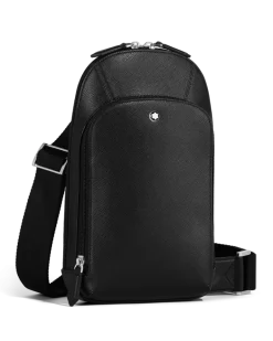 Mittelgroße Umhängetasche aus Sartorial Leder - Schwarz - Leder - MB199368 - Sling Bags