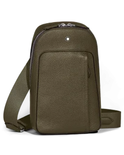 Mittelgroße Umhängetasche Montblanc Companion - Khaki - Leder - MB222887 - Sling Bags