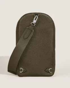 Mittelgroße Umhängetasche Montblanc Companion - Khaki - Leder - MB222887 - Sling Bags