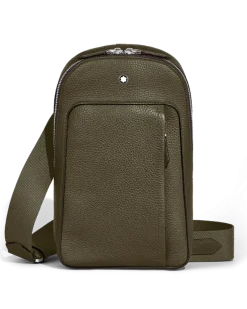 Mittelgroße Umhängetasche Montblanc Companion - Khaki - Leder - MB222887 - Sling Bags