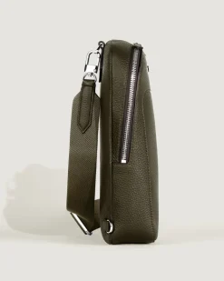 Mittelgroße Umhängetasche Montblanc Companion - Khaki - Leder - MB222887 - Sling Bags