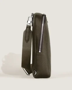 Mittelgroße Umhängetasche Montblanc Companion - Khaki - Leder - MB222887 - Sling Bags