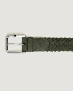 35-mm-Gürtel aus Veloursleder mit quadratischer Meisterstück Schließe Grün - MB222249 - Gürtel