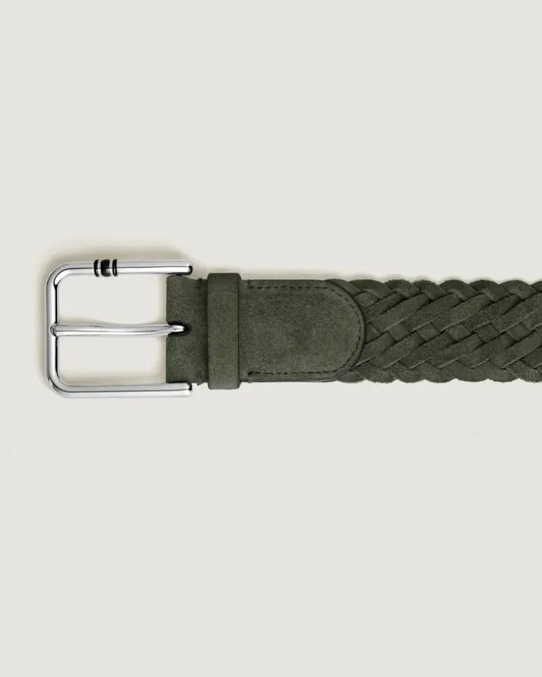 35-mm-Gürtel aus Veloursleder mit quadratischer Meisterstück Schließe Grün - MB222249 - Gürtel