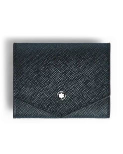 Münzbörse Montblanc Envelope - Tweed-Blau - Leder - MB220348 - Münzbörsen