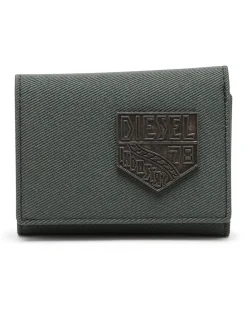 Münztasche mit geprägtem patch - Kleine Portemonnaies - Herren - Grün