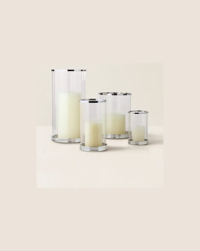 Modernes Mini-Windlicht Silver