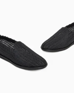 Mokassins mit Cornely-Stickerei Schwarz