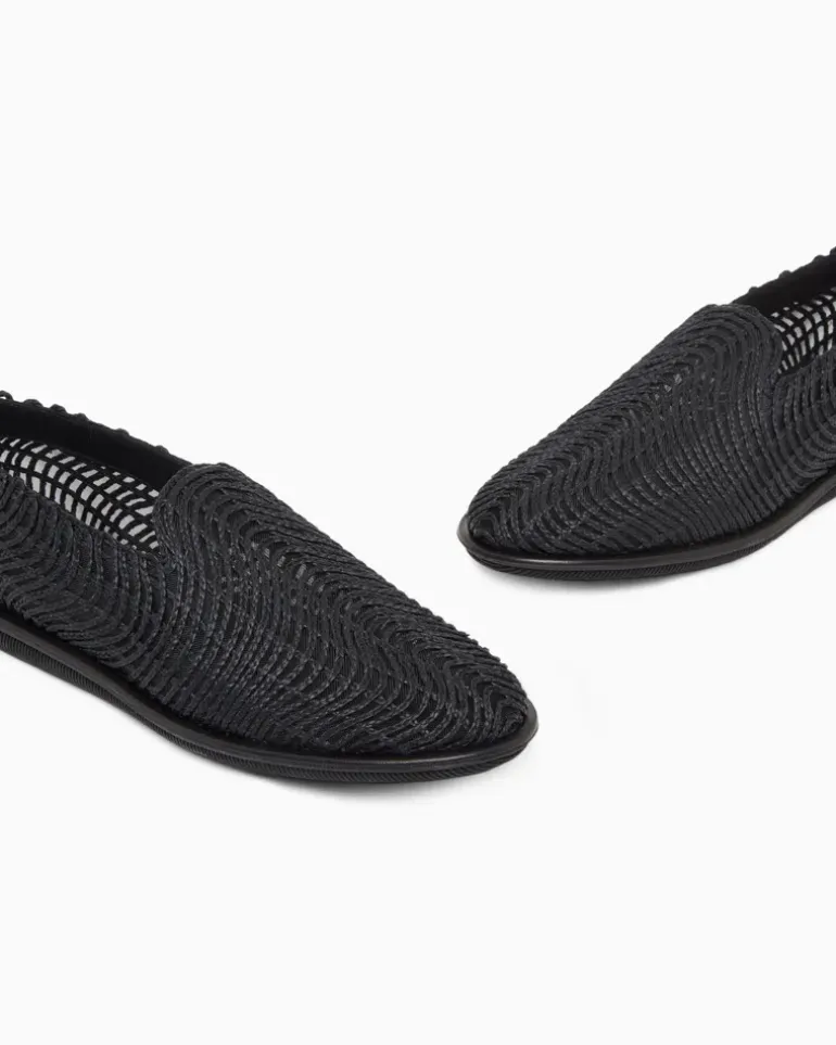 Mokassins mit Cornely-Stickerei Schwarz