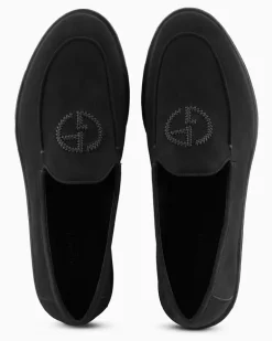 Mokassins Veloursleder mit einer Logostickerei Holiday Schwarz