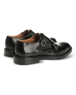 Monk-Schuhe aus gebürstetem Leder - Schwarz