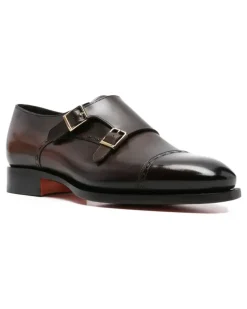 Monk-Schuhe aus Leder - Braun