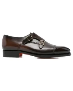 Monk-Schuhe aus Leder - Braun