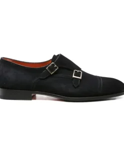 Monk-Schuhe aus Wildleder - Blau