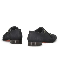 Monk-Schuhe aus Wildleder - Blau