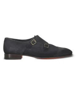 Monk-Schuhe aus Wildleder - Blau