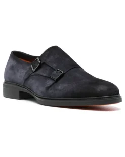 Monk-Schuhe aus Wildleder - Blau