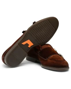Monk-Schuhe aus Wildleder - Braun