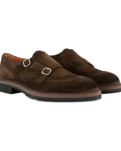 Monk-Schuhe aus Wildleder - Braun