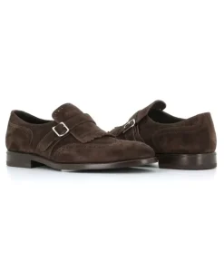 Monk-Schuhe aus Wildleder - Braun