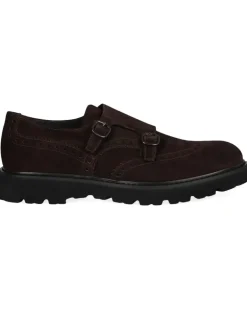 Monk-Schuhe aus Wildleder - Braun