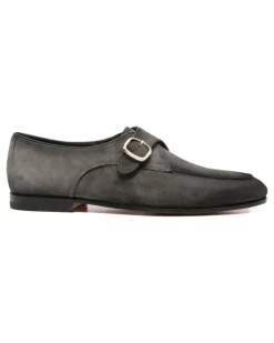 Monk-Schuhe aus Wildleder - Grau