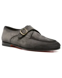 Monk-Schuhe aus Wildleder - Grau