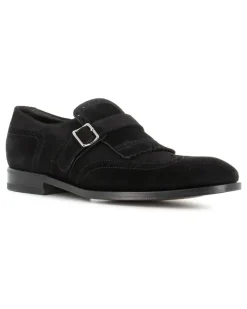 Monk-Schuhe aus Wildleder - Schwarz