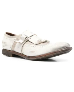 Monk-Schuhe im Distressed-Look - Weiß