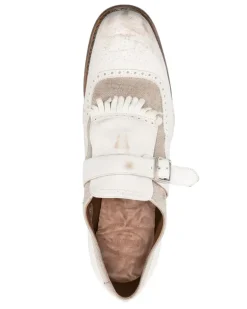 Monk-Schuhe im Distressed-Look - Weiß