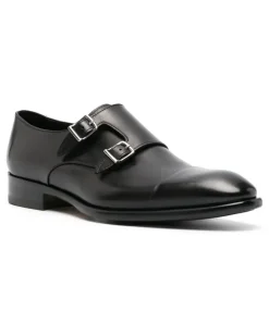 Monk-Schuhe mit Doppelriemen - Schwarz