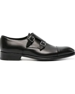 Monk-Schuhe mit Doppelriemen - Schwarz