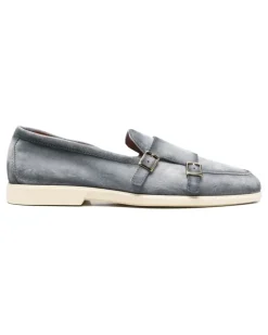 Monk-Schuhe mit Doppelriemen - Blau