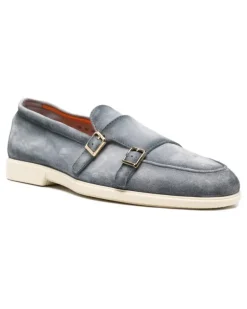 Monk-Schuhe mit Doppelriemen - Blau