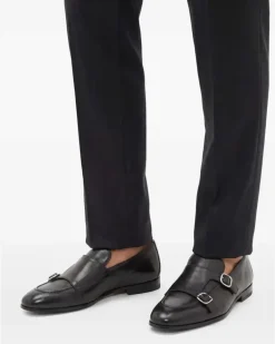 Monk-Schuhe mit doppelter Schnalle - Schwarz