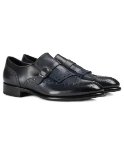 Monk-Schuhe mit Fransenschnalle - Blau