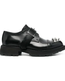 Monk-Schuhe mit Nieten - Schwarz