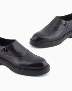 Monkstrap aus gebürstetem Leder Braun