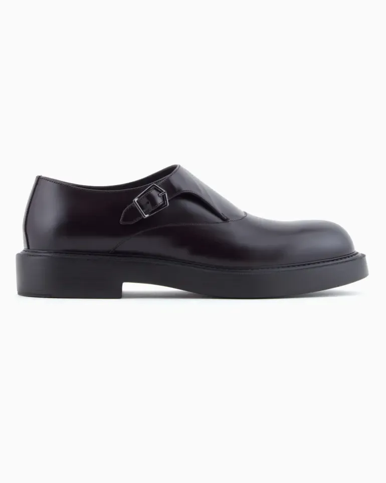 Monkstrap aus gebürstetem Leder Braun