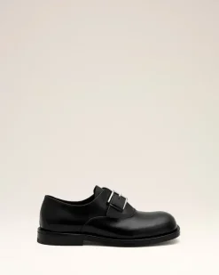 Monk Strap Schuhe aus schwarzem Kalbsleder Unisex