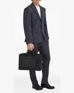 monogram briefcase - Schwarz